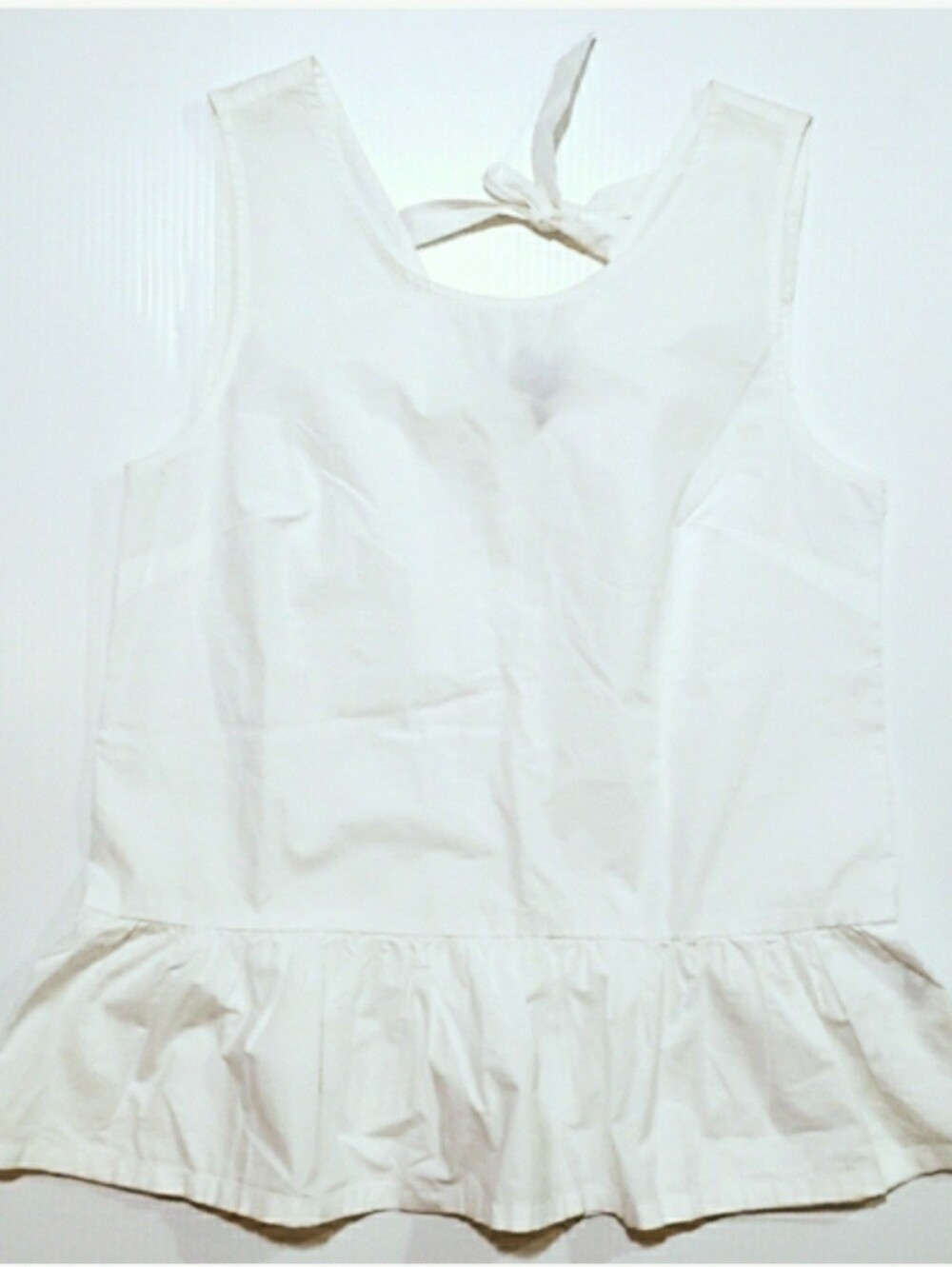 NWT J. Crew Sleeveless White Cotton Peplum Top Blouse